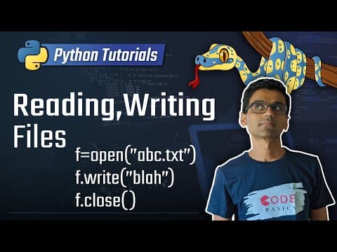 Python Tutorial - 13. Reading/Writing Files thumbnail