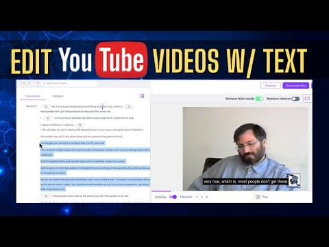 Edit YouTube Videos with Transcript Text!  NO DOWNLOADS!  NO SOFTWARE! thumbnail