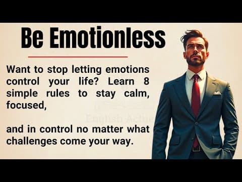 Be Emotionless 🔥|| 8 Rules to Control Everything & Feel Nothing || Improve Your English✅ thumbnail