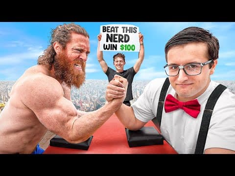 Beat This Nerd at Arm Wrestling, Win $100 thumbnail