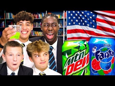 British Highschoolers try American Soft Drinks for the first time! thumbnail