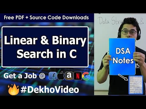 Linear Vs Binary Search + Code in C Language (With Notes) thumbnail