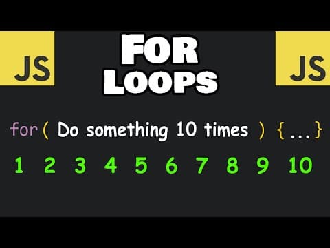 Learn JavaScript FOR LOOPS in 5 minutes! 🔂 thumbnail