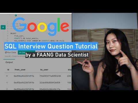 Data Science SQL Interview Question Walkthrough (real interview style) | SQL Sundays #8 thumbnail