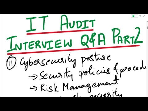 IT Audit Interview Questions and Answers | Part 2 | IT Auditing | IT Auditors | Internal IT Audit thumbnail