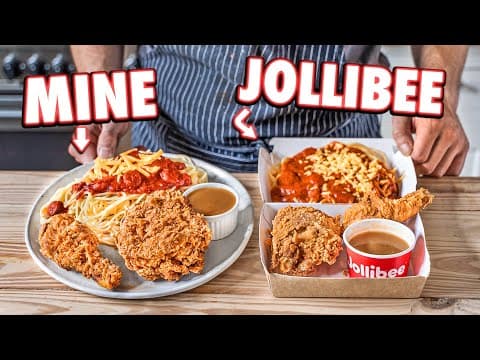 Making Jollibee Fried Chicken and Spaghetti | But Better thumbnail