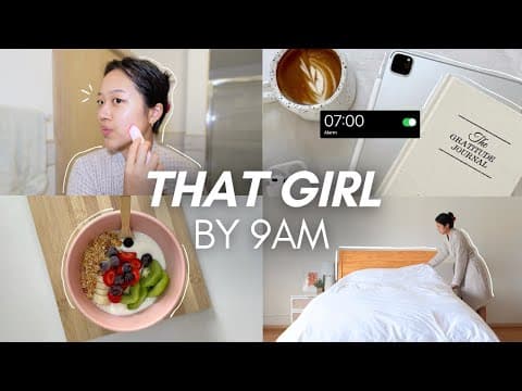 how to become THAT GIRL before 9am | easy + realistic morning routine thumbnail