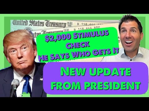 New Update from the President: $2,000 Stimulus Check | He Says Who Gets It thumbnail