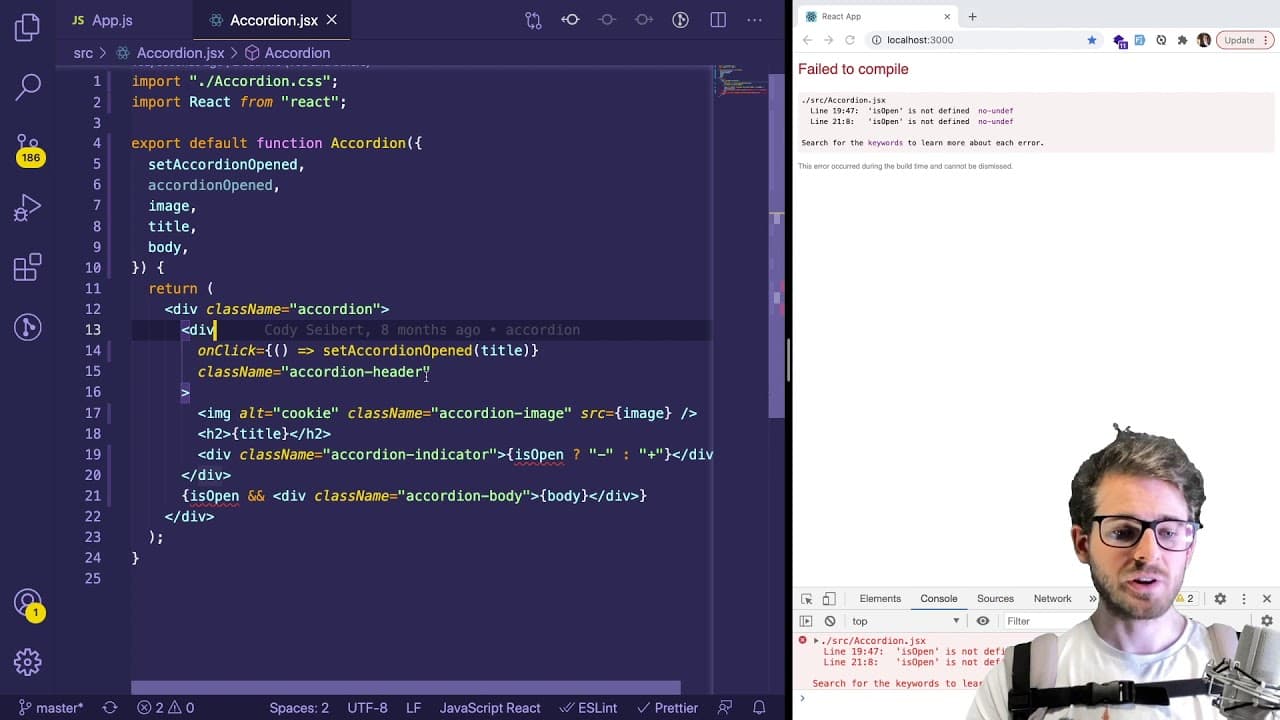 Live coding react - adding more functionality to an accordion component ...