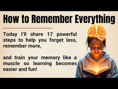 How to Remember Everything🔥|| 17 Proven Steps to Train Your Memory & Learn Faster || Graded Reader✅ thumbnail