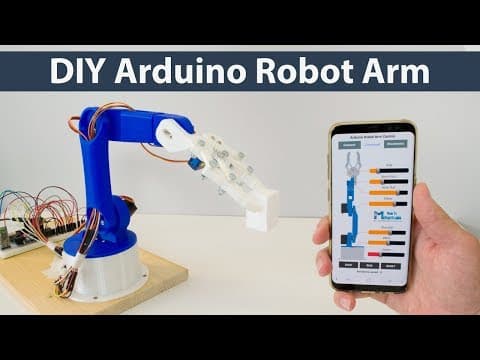 DIY Arduino Robot Arm with Smartphone Control thumbnail