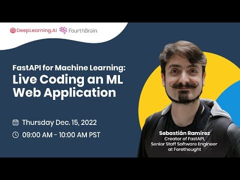 FastAPI for Machine Learning: Live coding an ML web application. thumbnail
