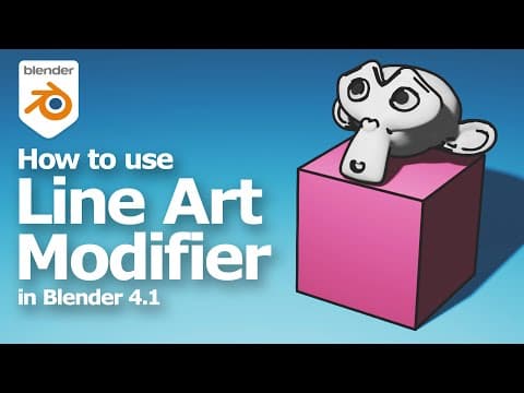 Blender Line Art Modifier Tutorial  to make outline of 3D object using Grease Pencil thumbnail