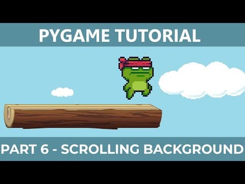 PyGame Endless Vertical Platformer Beginner Tutorial in Python - PART 6 | Scrolling Background thumbnail