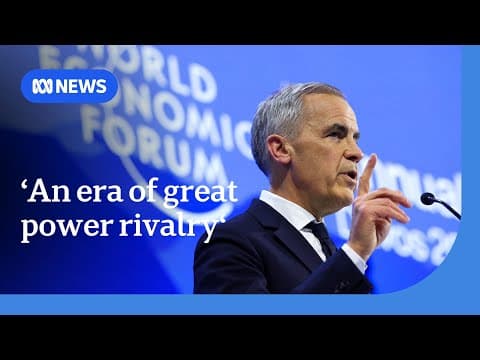 Canada's Mark Carney calls for middle powers to unite amid 'rupture' in world order | ABC NEWS thumbnail