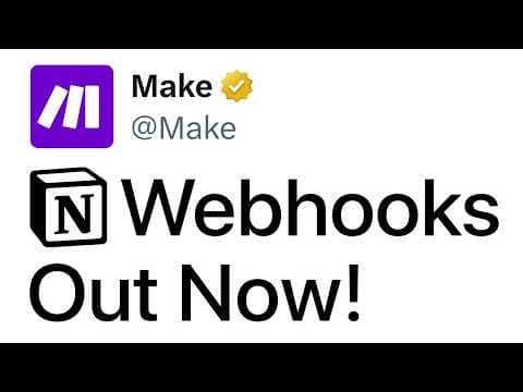 Notion Webhooks Are Here! Full Demo + Real Use Cases with Make thumbnail