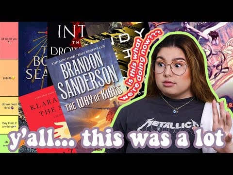 tier ranking EVERY SINGLE fantasy/sci-fi book i read in 2021 thumbnail