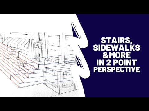 2 Point Perspective Stairs, Roofs, Cornices, Sidewalks, Stones and Wood Cladding thumbnail