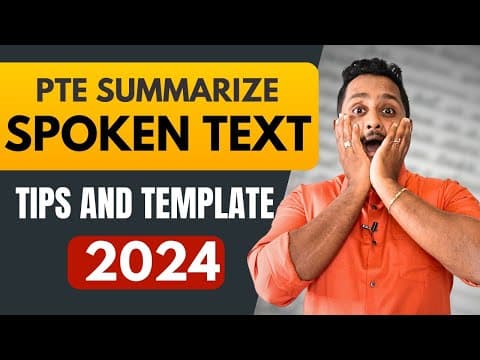 2024 Tips and Template - PTE Summarize Spoken Text | Skill PTE Academic thumbnail