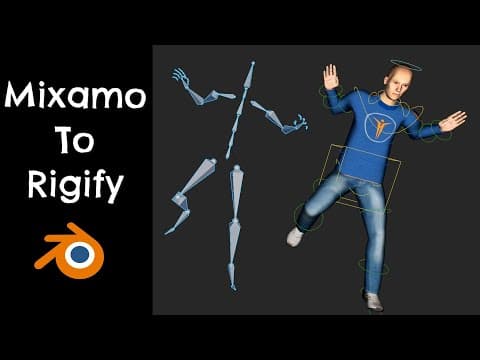 How To Use Mixamo Animations In Blender Rigify Rig thumbnail