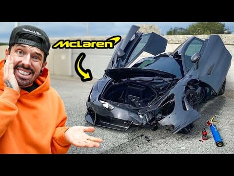 I REBUILT A WRECKED MCLAREN 720s THEN IT SET ON FIRE thumbnail