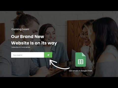 How To Make Working Email Subscription Form With Google Sheets Using HTML CSS & JavaScript thumbnail