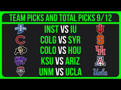 College Football Picks Today 9/12/25 NCAAF Week 3 Betting Picks and Predictions thumbnail