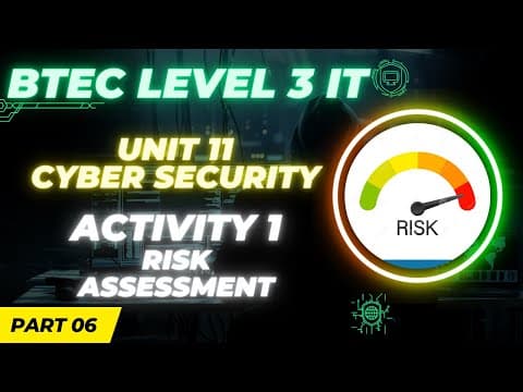 BTEC Level 3 IT - Unit 11 - Cyber Security & Incident Management - Part 06 - RISK ASSESSMENT thumbnail