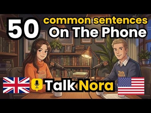 50 Essential Phrases & How to Talk on the Phone in English | English Conversation Practice thumbnail