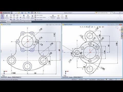 SolidWorks Exercises for Beginners - 3 | SolidWorks Sketch Practice Tutorial thumbnail