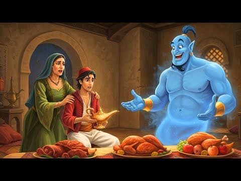 #قصة_علاء الدين وجني المصباح!!والكنز المدفون تحت الارض !!والساحر الذي اراد الاحتيال عليه!! thumbnail