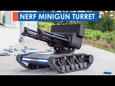 3D Printed RC Tank with Double Barrel Nerf Minigun Turret thumbnail