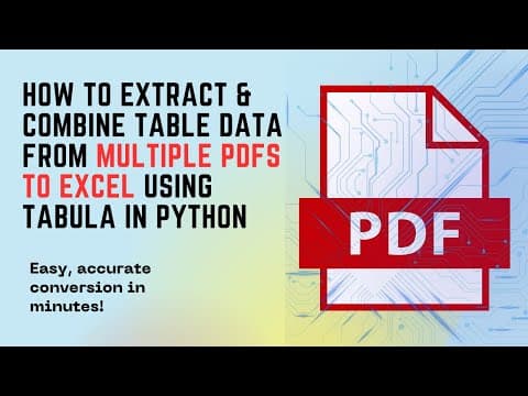 Combine and Extract multiple PDF tables to clean Excel Data using Tabula library of python thumbnail