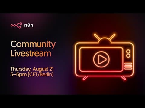 n8n Community Livestream: Updates, updates, updates! thumbnail