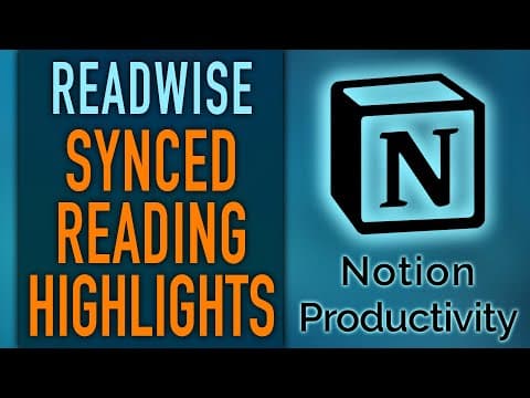 Auto-Synced Reading Highlights in Notion via Readwise (Kindle, Pocket, Instapaper) thumbnail