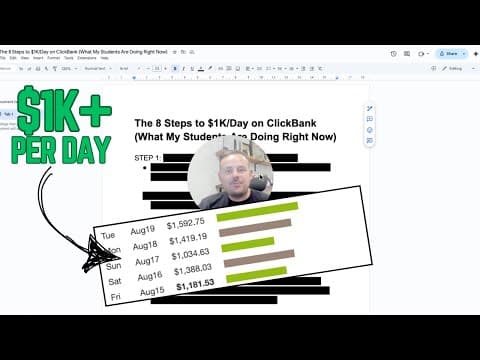The 8 Steps to $1K/Day on ClickBank (What My Students Are Doing Right Now) thumbnail