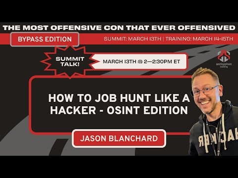 How to Job Hunt Like a Hacker - OSINT EDITION thumbnail