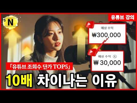 μ νλΈ μμ΅ 10λ°° μ°¨μ΄λλ μ§μ§ μ΄μ (μ‘°νμ λ¨κ° TOP5) thumbnail