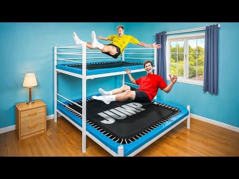I Turned my Bunk Bed into a Trampoline! thumbnail