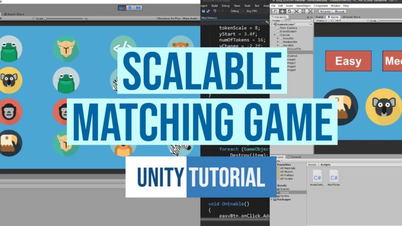 Unity Tutorial - Responsive Matching Game Easy, Medium and Hard Memory ...