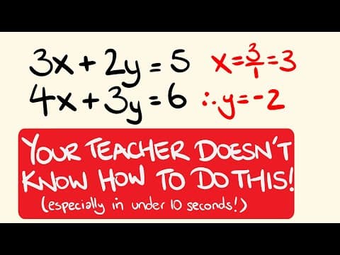 How to Solve Simultaneous Equations Quickly Using a Trick thumbnail