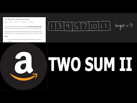 TWO SUM II - Amazon Coding Interview Question - Leetcode 167 - Python thumbnail