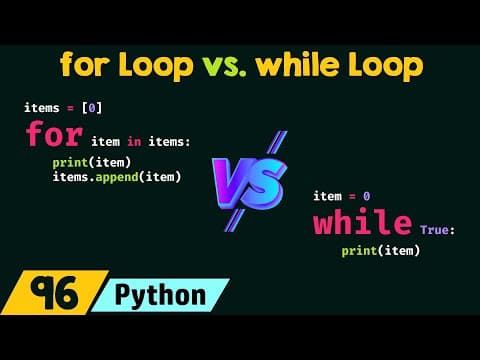 for Loop vs. while Loop in Python thumbnail
