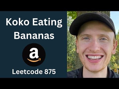 Koko Eating Bananas - Leetcode 875 - Binary Search (Python) thumbnail