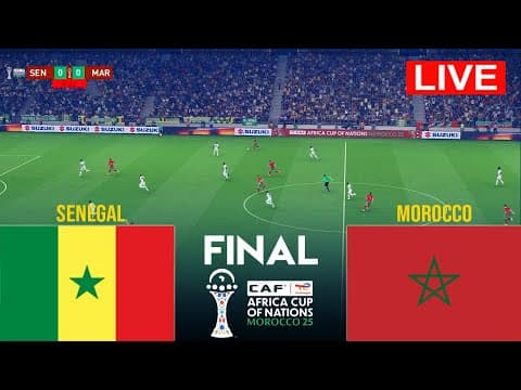 🔴LIVE : SENEGAL vs MOROCCO - The FINAL Africa Cup of Nations 2025 Match Live Today | Simulation PES thumbnail