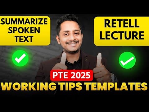 PTE 2025 Working Tips & Templates - Summarize Spoken Text & Retell Lecture | Skills PTE Academic thumbnail