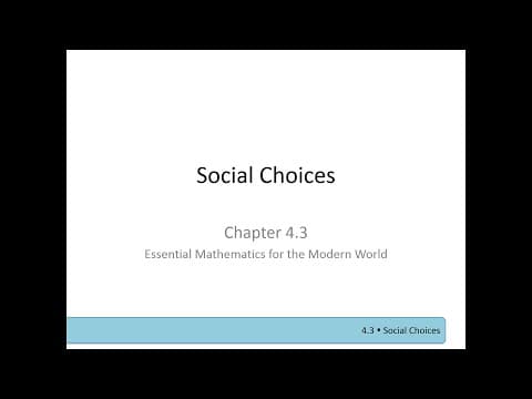 Social Choices Part 1 thumbnail