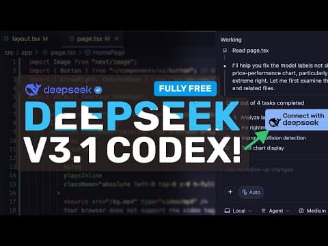 Deepseek V3.1 Codex:  Deepseek with Codex VS Code Extension IS AWESOME! thumbnail