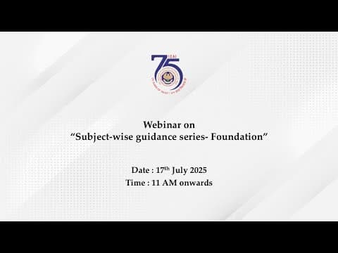 Webinar on “Subject-wise guidance series- Foundation” thumbnail