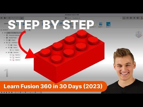 Day 1 of Learn Fusion 360 in 30 Days for Complete Beginners! - 2023 EDITION thumbnail